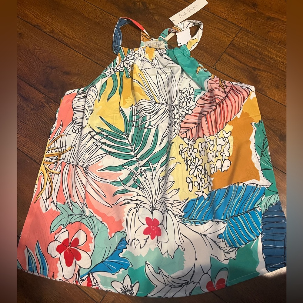 Tropical Floral Halter Top — Multicolor